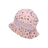 Muslino medžiagos kepurė vaikams su kaklo apsauga Rausva 702 1