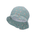 Muslino medžiagos kepurė vaikams su kaklo apsauga Samanų žalia 275 1