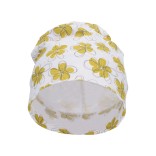 Vienguba vaikiška trikotažinė kepurė Geltonos gėlės Skaisti balta 500 4