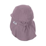 Vaikiška kepurė su kaklo apsauga, muslino medžiaga Švelniai violetinė 600 3