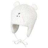 Kepurė kūdikiams ir vaikams Meškiukas Teddy, su pašiltinimu ir raišteliais Balta 908 1