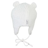 Kepurė kūdikiams ir vaikams Meškiukas Teddy, su pašiltinimu ir raišteliais Balta 908 3