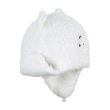 Kepurė kūdikiams ir vaikams Meškiukas Teddy, su pašiltinimu ir raišteliais Balta 908 4
