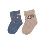 Frotinės ropojimo kojinės vaikams Barsukas, 2 poros (18-22 dydžiai) Pastelinė mėlyna 386 1