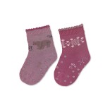 Frotinės ropojimo kojinės vaikams Meškutė, 2 poros (18-22 dydžiai) Švelniai violetinė 600 1