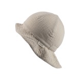 Dvipusė muslino medžiagos kepurė vaikams su kaklo apsauga Švelni kreminė 935 3