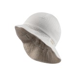 Dvipusė muslino medžiagos kepurė vaikams su kaklo apsauga Švelni kreminė 935 4
