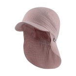 Vaikiška kepurė su kaklo apsauga, muslino medžiaga Antikinė rausva 749 1