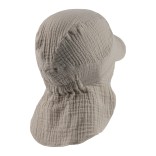 Vaikiška kepurė su kaklo apsauga, muslino medžiaga Švelni kreminė 935 2