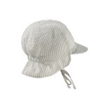 Vasarinė kepurė kūdikiams Dryžuota, su mini kaklo apsauga ir raištukais Pastelinė žalia 238 2