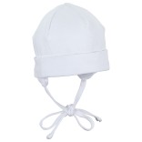 Trikotažinė vaikiška kepuryė su raišteliais Skaisti balta 500 1