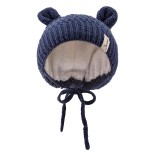 Kepurė kūdikiui, Žavinga su medvilnės pamu&scaron;alu Tamsiai mėlyna 300 3