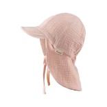 Vienspalvė vaiki&scaron;ka kepurė su kaklo apsauga nuo saulės Rožinė pudra 738 5