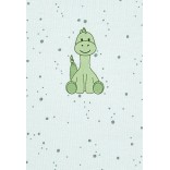 Smėlinukas trumpomis rankovėmis Dino 56-86 cm. Pastelinė turkio melsva 400 4