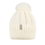 Megzta vaikiška beanie kepurė su bumbulu Balta 908 3