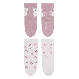 Medvilninės kojinaitės vaikams Katė ir pelė, 6 poros (22-30 dydžiai) Baby pink 731 4