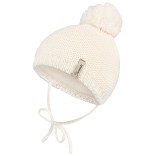 Megzta beanie kepurė kūdikiams Vienspalvė Balta 908 1