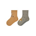 Kojinės vaikams guminiu paduku Safaris, ABS, 2 poros (18-26 dydžiai) Ryški geltona 112 1