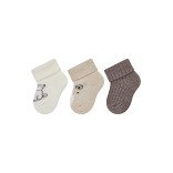 Vilnonės kojinės kūdikiams dovanų dėžutėje Meškutis, 3 poros (0-4 mėn.) Smėlinė 923 1