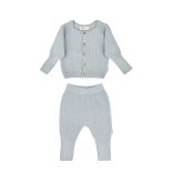 Megztos medvilninės laisvalaikio kelnės vaikams &Scaron;viesiai pilka 513 2