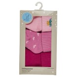 Frotinės kojinės kūdikiams dovanų dėžutėje Ananasas, 3 poros (0-4 mėn.) Lelijų rausva 724 6