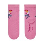 Medvilninės vaiki&scaron;kos kojinės Tukanas, 3 poros (18-30 dydžiai) Tamsiai rausva 737 3