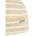 Vaiki&scaron;ka kepurė beanie Dryžuota su ta&scaron;keliais Pilk&scaron;vai smėlinė 931 5