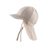 Vienspalvė vaiki&scaron;ka kepurė su kaklo apsauga nuo saulės &Scaron;velni kreminė 935 3