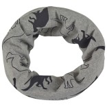 Trikotažinė kaklo mova &bdquo;Dinozaurai&ldquo; &Scaron;viesiai pilka 513 2