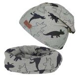 Trikotažinė kaklo mova &bdquo;Dinozaurai&ldquo; &Scaron;viesiai pilka 513 4