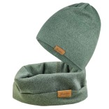 Vaiki&scaron;ka, storesnio trikotažo kaklo mova, Melanžas Smaragdo žalia 255 6