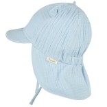 Muslino vaiki&scaron;ka kepurė su kaklo apsauga ir ausytėmis Dangaus melsvumas 313 3