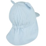 Muslino vaiki&scaron;ka kepurė su kaklo apsauga ir ausytėmis Dangaus melsvumas 313 2