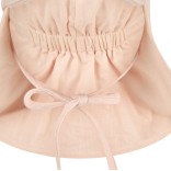 Muslino vaiki&scaron;ka kepurė su kaklo apsauga ir ausytėmis Rožinė pudra 738 5