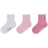 Plonos bambuko pluo&scaron;to kojinės vaikams, 3 poros (18-34 dydžiai) Tamsiai rausva 737 1