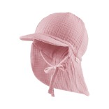 Vienspalvė vaiki&scaron;ka kepurė su kaklo apsauga nuo saulės Antikinė rausva 749 1