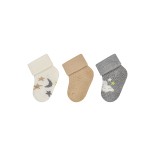 Frotinės kojinės kūdikiams dovanų dėžutėje Žvaigždės, 3 poros (0-4 mėn.) Balta 908 1