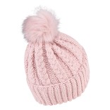 Megzta vaiki&scaron;ka beanie kepurė su bumbulu Baby pink 731 2