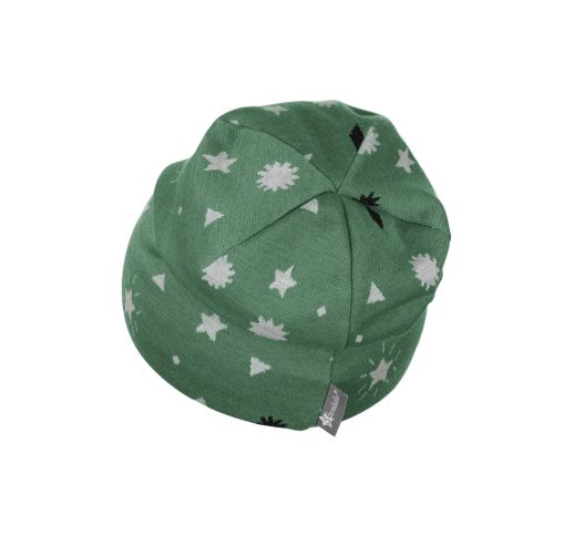 Dviguba vaikiška kepurė su pašiltinimu "Žvaigždės" žalia