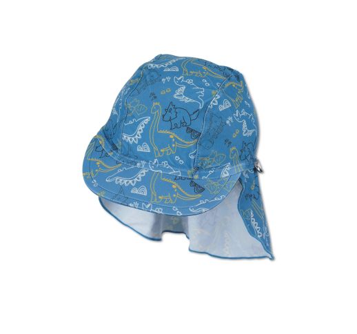 Maudymosi kepurė vaikams su kaklo apsauga Dino Ryški mėlyna 379