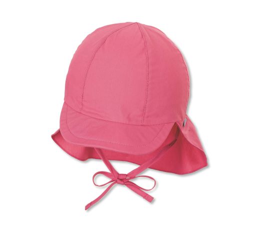 Vasarinė kepurė vaikams su kaklo apsauga ir raišteliais One colour Prigesinta rožinė 835