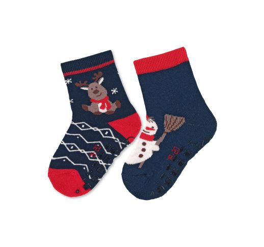 Neslystančios kojinės vaikams Kalėdinės, AIR, 2 poros (18-26 dydžiai) Tamsiai mėlyna 300
