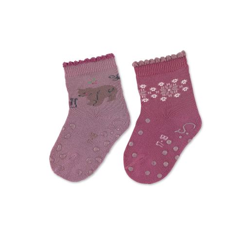 Frotinės ropojimo kojinės vaikams Meškutė, 2 poros (18-22 dydžiai) Švelniai violetinė 600