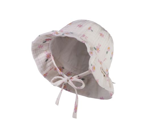 Vasarinė kepurė - skrybėlaitė kūdikiams ir vaikams "Ramunė", muslino medž. 