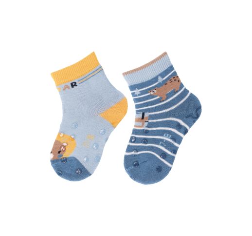 Ropojimo kojinės vaikams Gyvūnai, frotinės, 2 poros (18-22 dydžiai) Šviesiai mėlyna 318