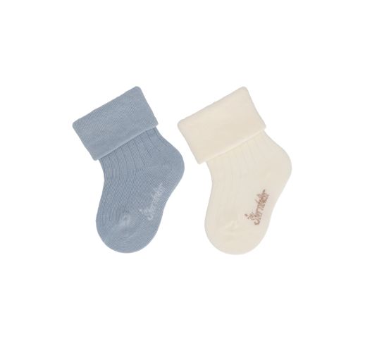 Vienspalvės kojinės kūdikiams, 2 poros (14-18 dydžiai) Šviesiai mėlyna 318