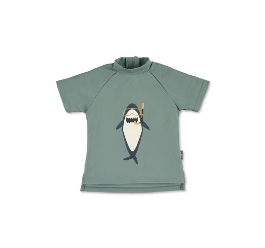 Maudymosi marškinėliai trumpomis rankovėmis Ryklys ( 80-116 dydžiai) Samanų žalia 275