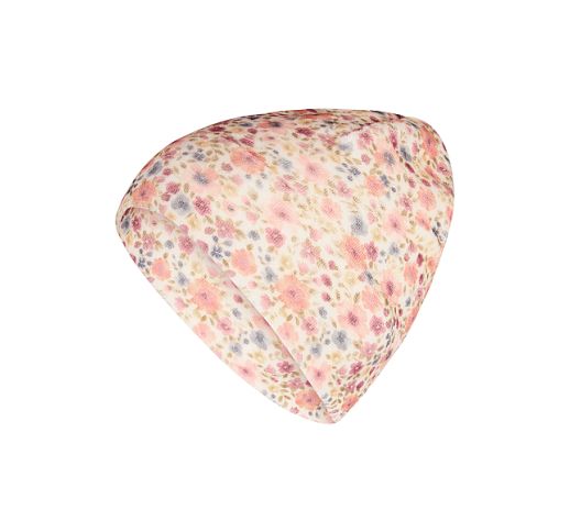 Vaikiška beanie kepurė Veliūrinės gėlytės Švelniai rausva 707