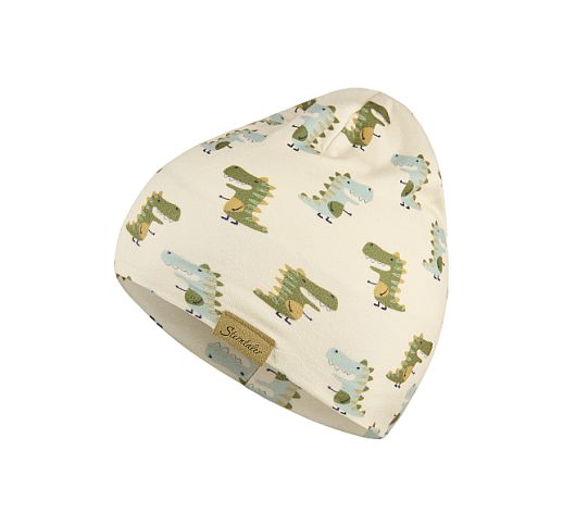 Vaikiška beanie kepurė Dinozaurai Kreminė 904