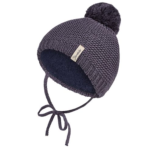 Megzta beanie kepurė kūdikiams Vienspalvė Tamsiai mėlyna 300